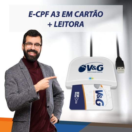 E-CPF A3 EM CARTÃO INTELIGENTE + LEITORA
